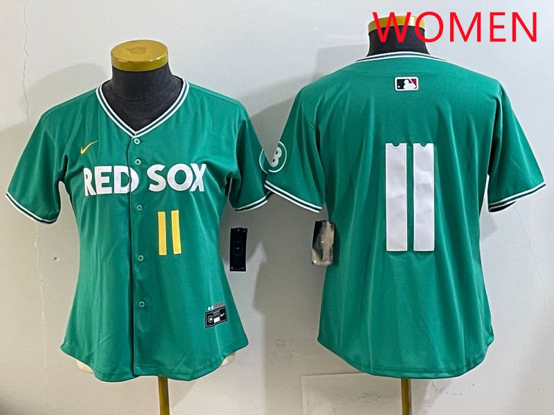 Women Boston Red Sox #11 No Name Green Joint Name Nike 2025 MLB Jersey style 5